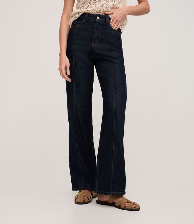 Pantalón Recto Comfort en Jeans con Costura Aparente 4
