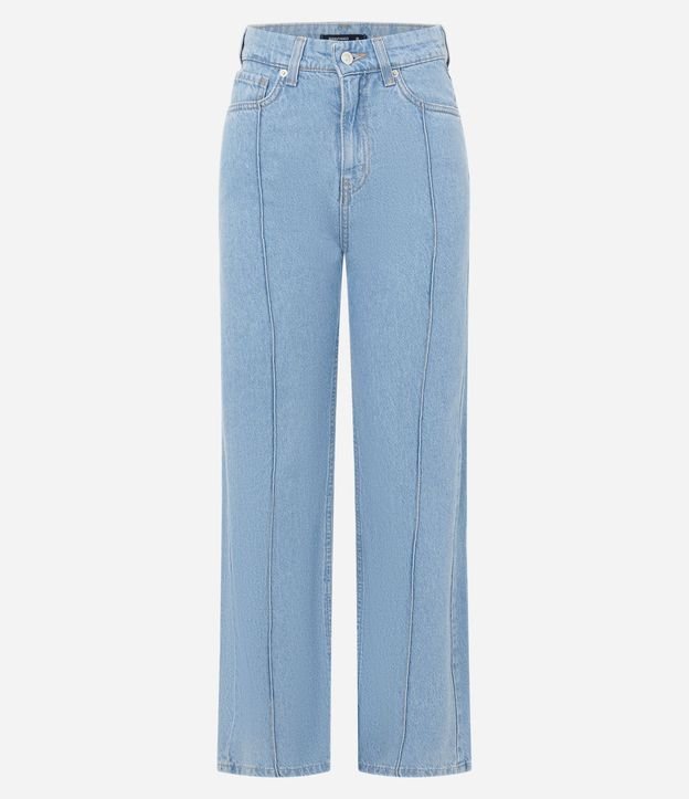 Pantalón Recto Comfort en Jeans con Costura Aparente 6