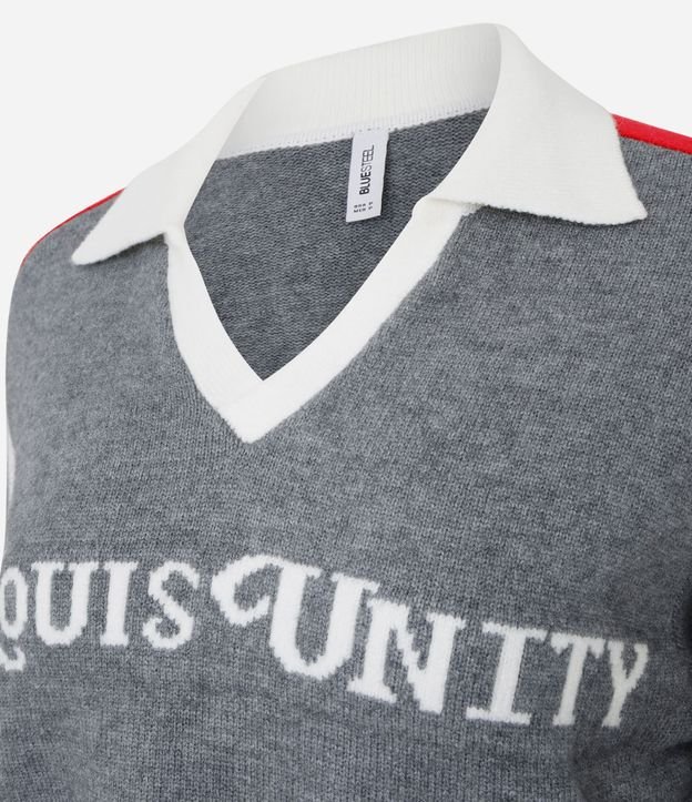 Suéter en Punto con Cuello Polo y Lettering 2