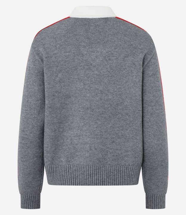 Suéter en Punto con Cuello Polo y Lettering 3