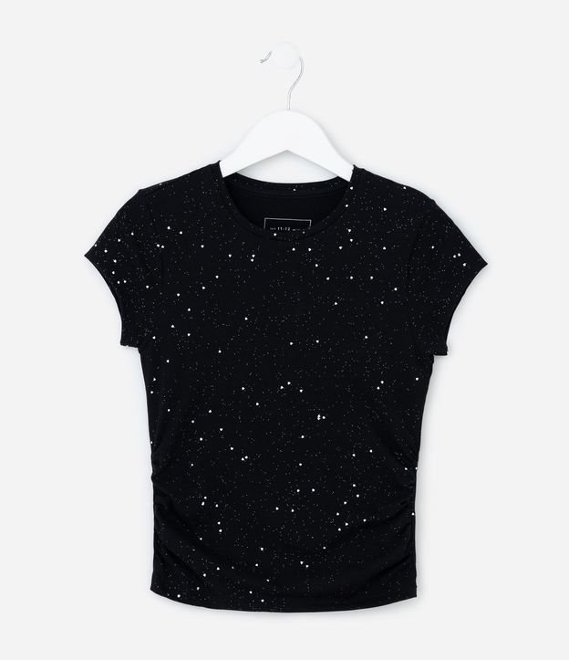 Blusa Infantil con Fruncido Lateral y Brillos - Talle 5 a 14 años 2