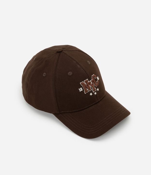 Gorra en Sarga con Aba Curva y Bordado NYC 1986 3
