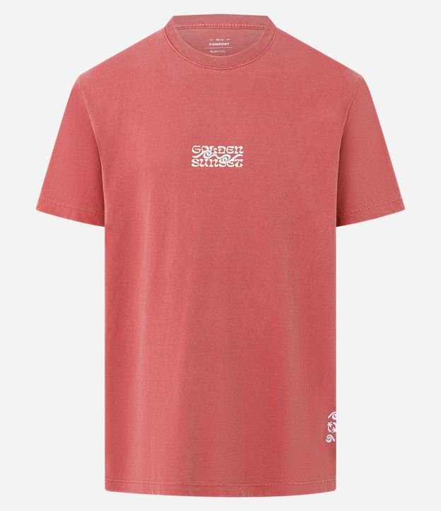 Remera Comfort en Algodón Desteñido con Estampa Geométrica 6