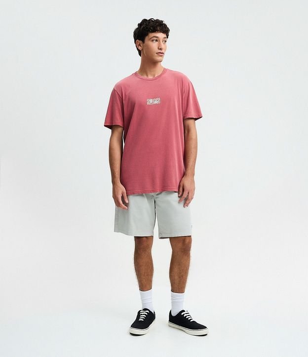 Remera Comfort en Algodón Desteñido con Estampa Geométrica 3
