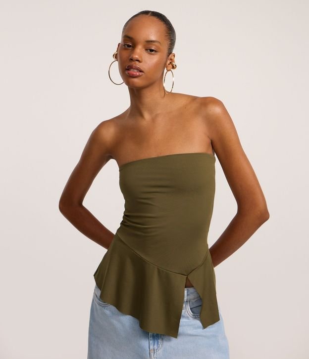 Blusa Sin Manga con Escote Corazón y Volados