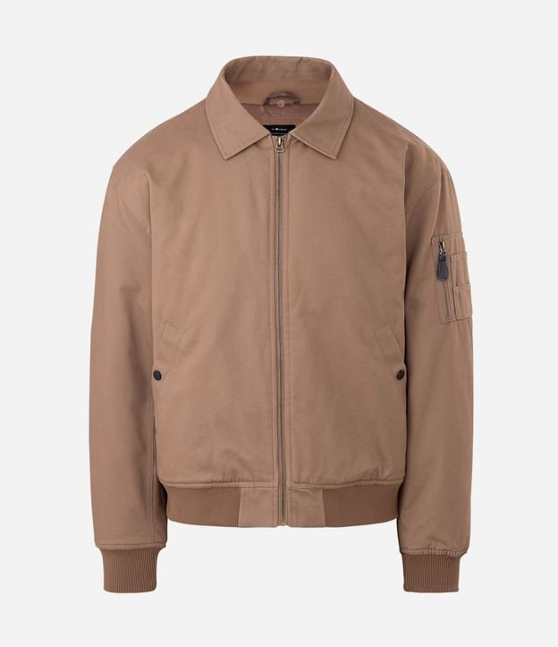Campera Bomber en Sarga Lisa y con Cuello Desmontable 11