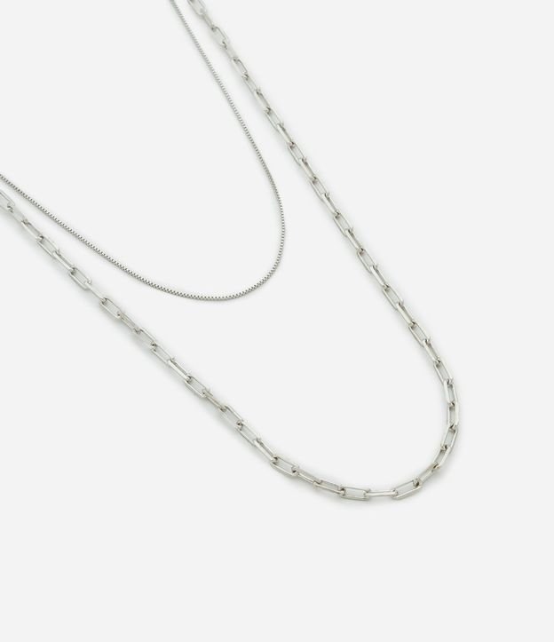 Collar Doble Liso y Cadena en Metal 1