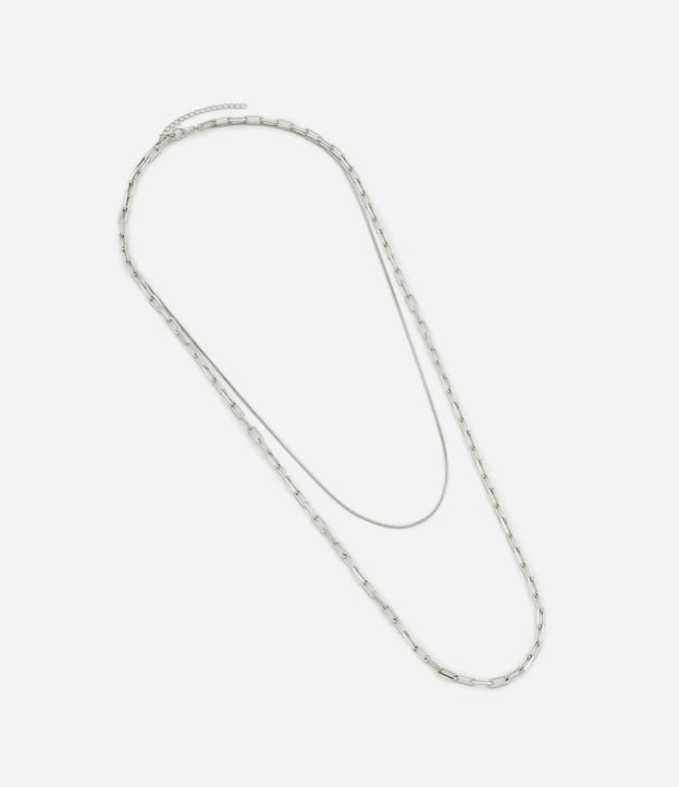 Collar Doble Liso y Cadena en Metal 2