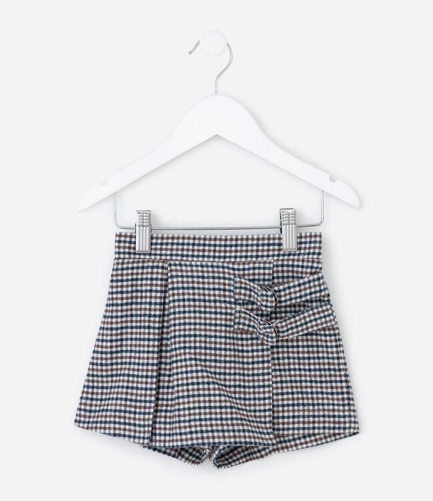 Short Pollera Infantil en Franela con Estampa de Cuadros – Talle 1 a 6 años 2