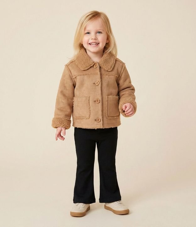 Campera Infantil en Gamuza con Pelos Interno – Talle 1 a 5/6 años