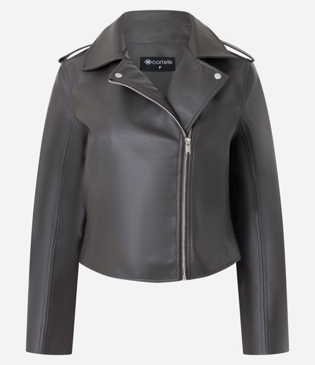 Campera Leve en PU Estilo Biker con Cremallera 5