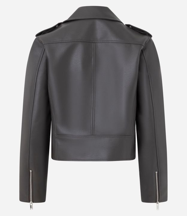 Campera Leve en PU Estilo Biker con Cremallera 6