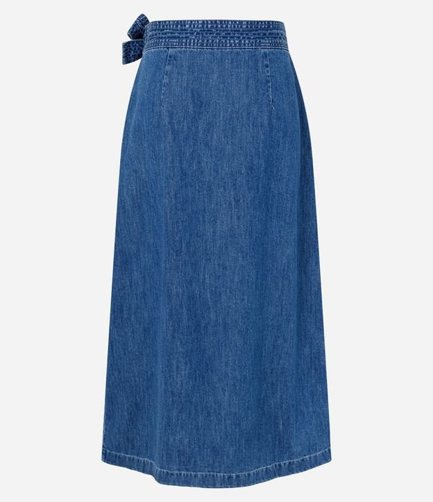 Pollera Lápis Midi en Jeans con Traspase Sobre 6