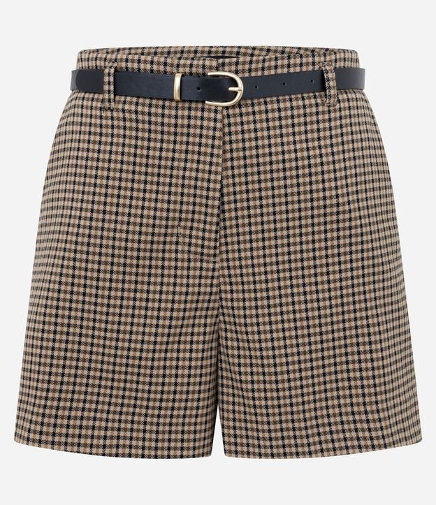 Short Sastre con estampa Pied de Poule y Cinturón 6