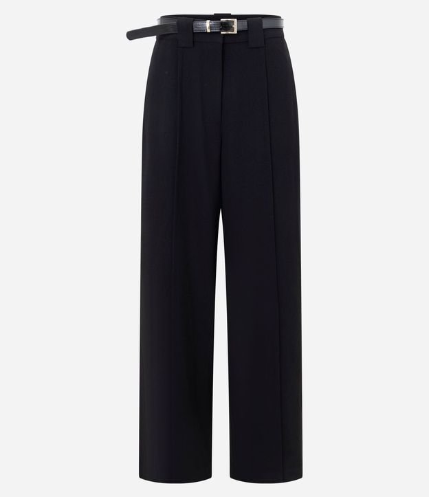 Pantalón Wide Leg Sastrería con Pliegues Delanteros y Cinturón 5