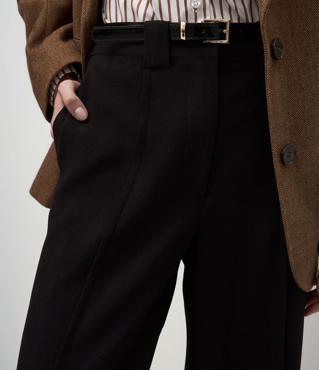 Pantalón Wide Leg Sastrería con Pliegues Delanteros y Cinturón 4