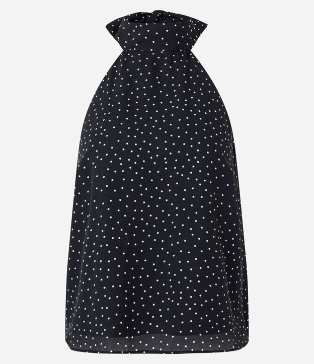 Blusa en Crepé con Cuello Halter y Estampado de Lunares 6