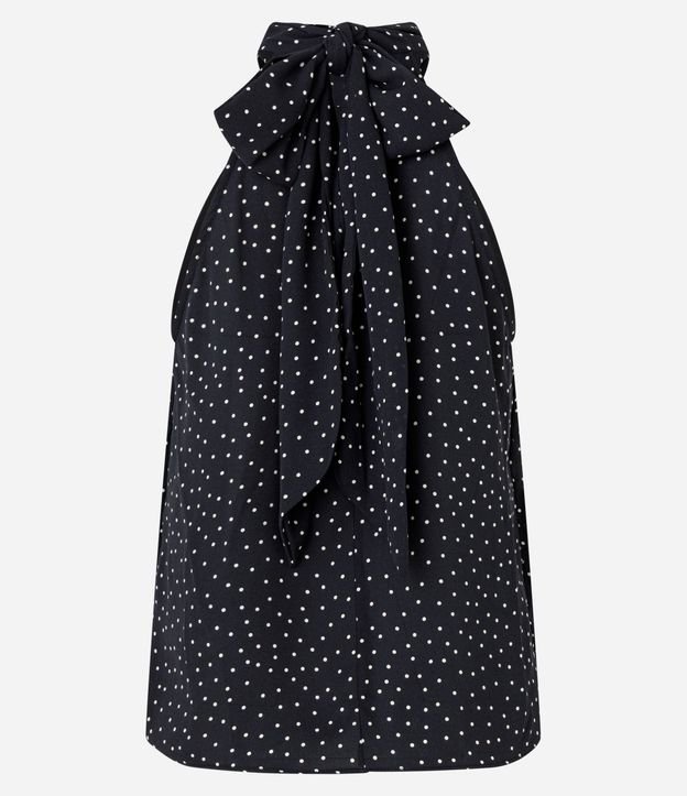 Blusa en Crepé con Cuello Halter y Estampado de Lunares 7