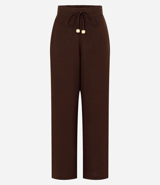 Pantalón Recto en Viscolino con Lazo Delantero 6