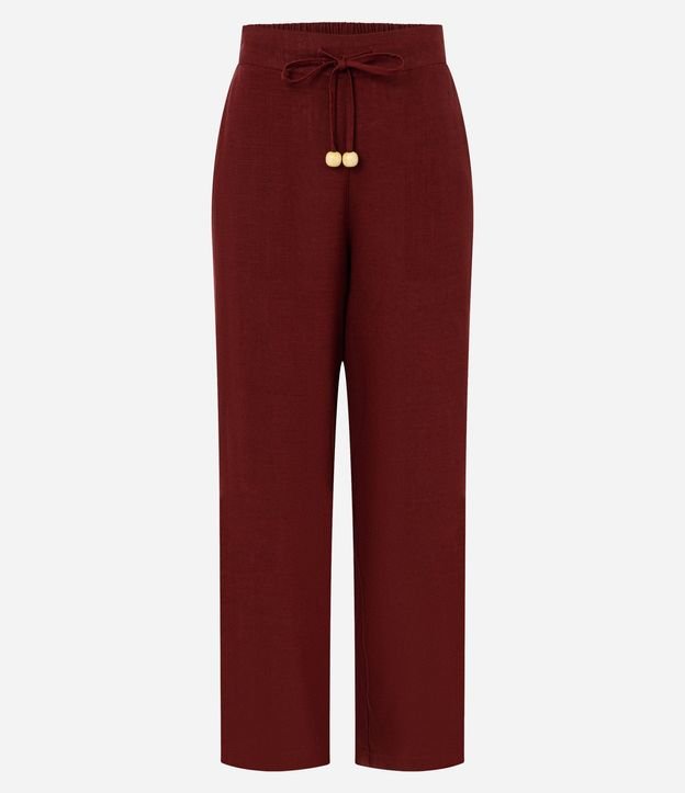 Pantalón Recto en Viscolino con Lazo Delantero 6