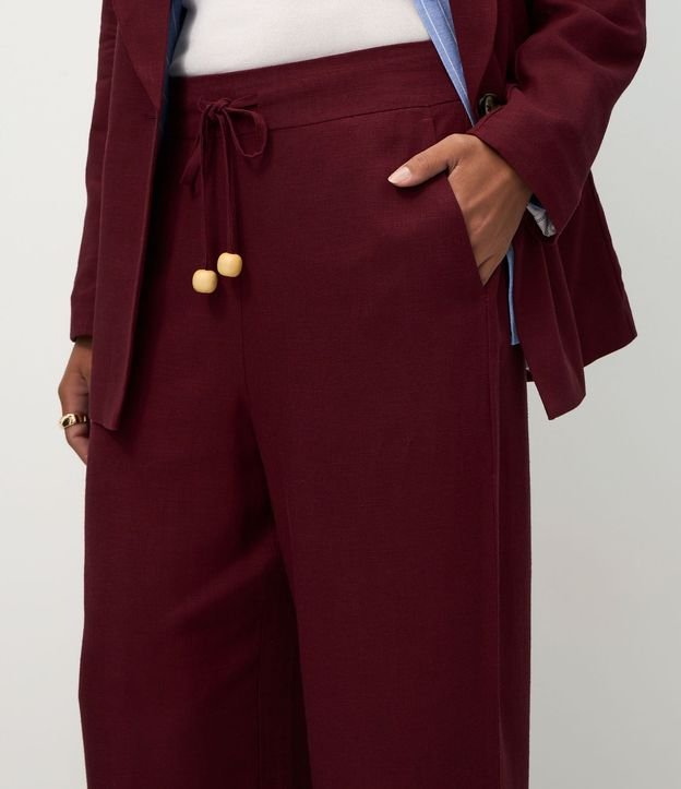 Pantalón Recto en Viscolino con Lazo Delantero 4