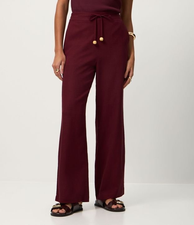 Pantalón Recto en Viscolino con Lazo Delantero 5