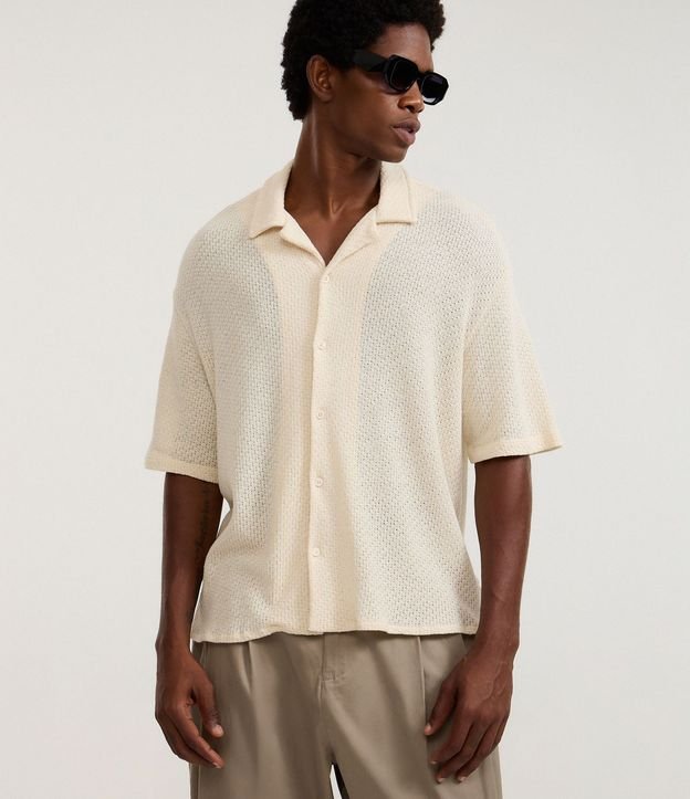Camisa Boxy en Algodón con Efecto Punto 2