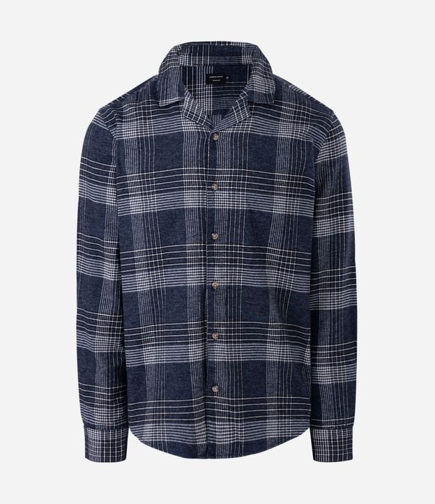 Camisa Regular en Franela con Estampado de Cuadros 4