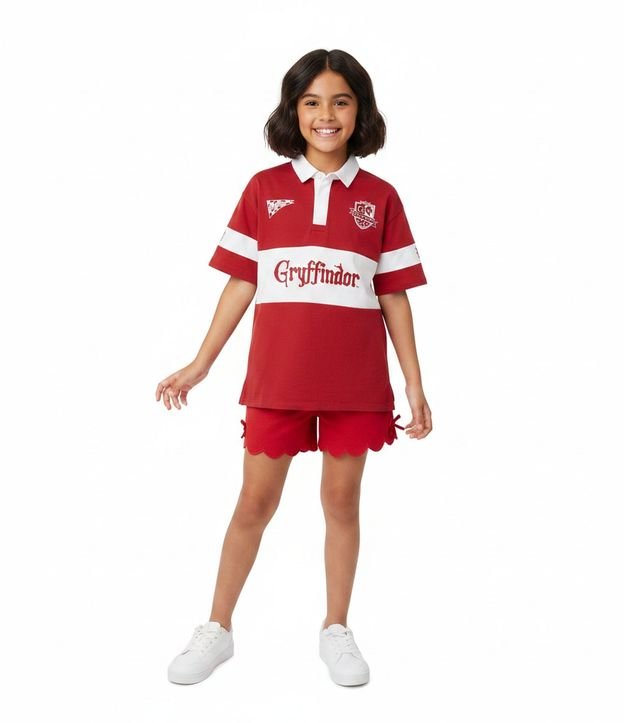 Remera Infantil Oversized Harry Potter con Cuello Polo – Talle 5 a 14 años