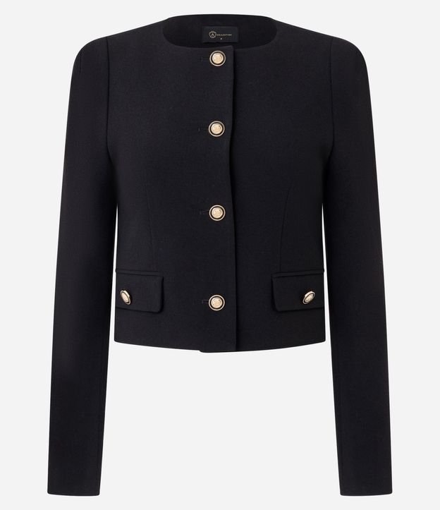 Campera Ligera Tipo Chaquetilla en Crepé con Botones. 1