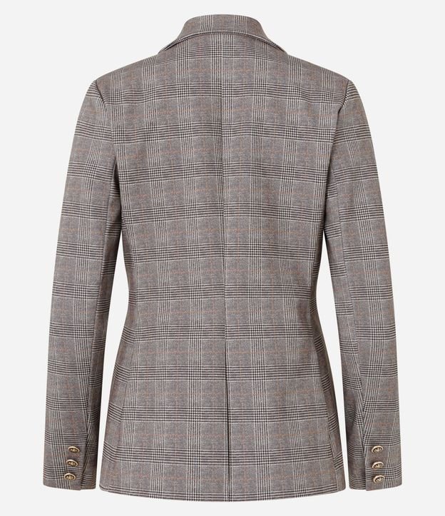 Blazer en Ponto Roma con Estampado de Cuadros 6