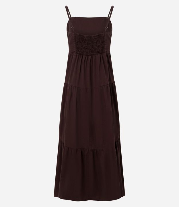 Vestido Midi en Sarga con Breteles Finos 8