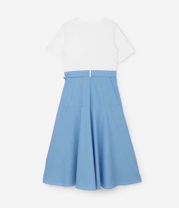 Vestido Midi en Algodón con Pollera Rayada Curve & Plus Size 5