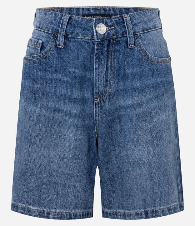 Bermuda en Jeans con Trabillas en la Cintura y Bolsillos 7