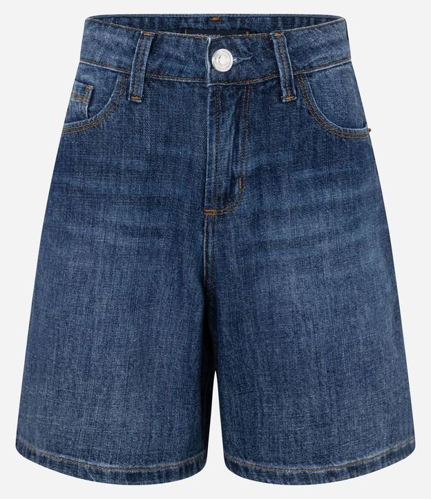 Bermuda en Jeans con Trabillas en la Cintura y Bolsillos 7