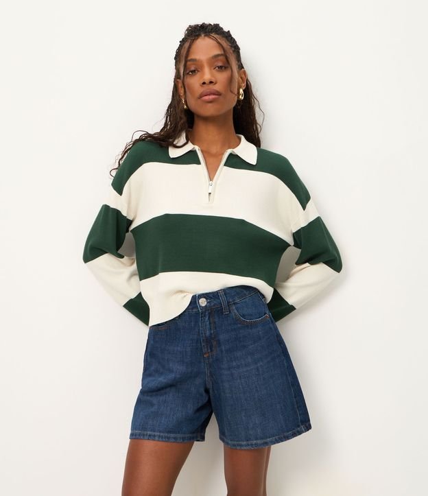 Bermuda en Jeans con Trabillas en la Cintura y Bolsillos 2