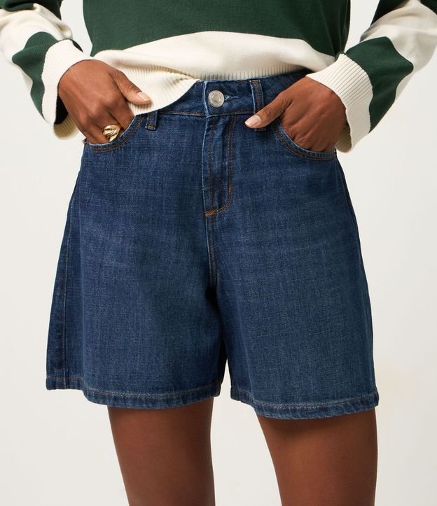 Bermuda en Jeans con Trabillas en la Cintura y Bolsillos 4