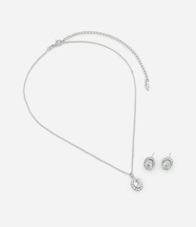 Conjunto de Collar con Colgante de Zirconia y Caravanas Punto de Luz 2