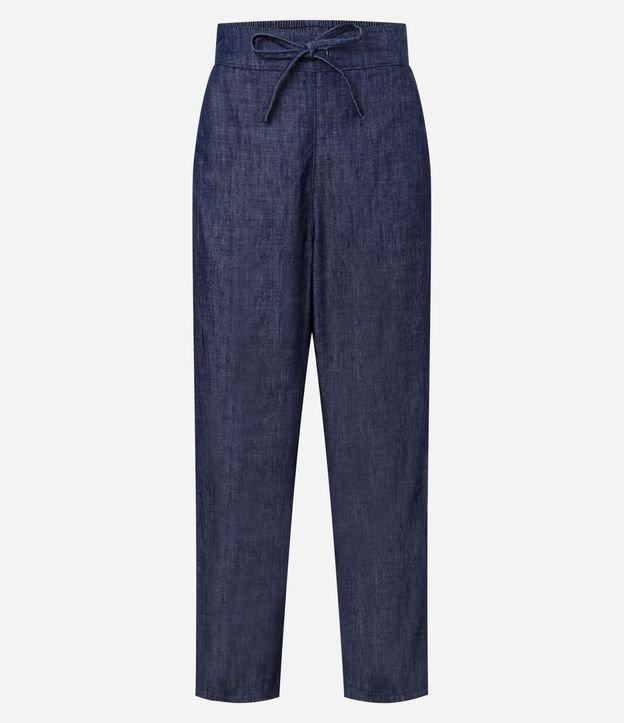 Pantalón Carrot Cintura Alta en Jeans con Amarre 5
