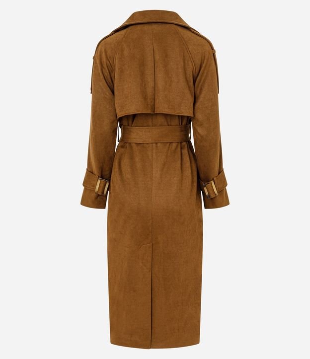Trench Coat Alargado en Gamuza con Cinturón 9