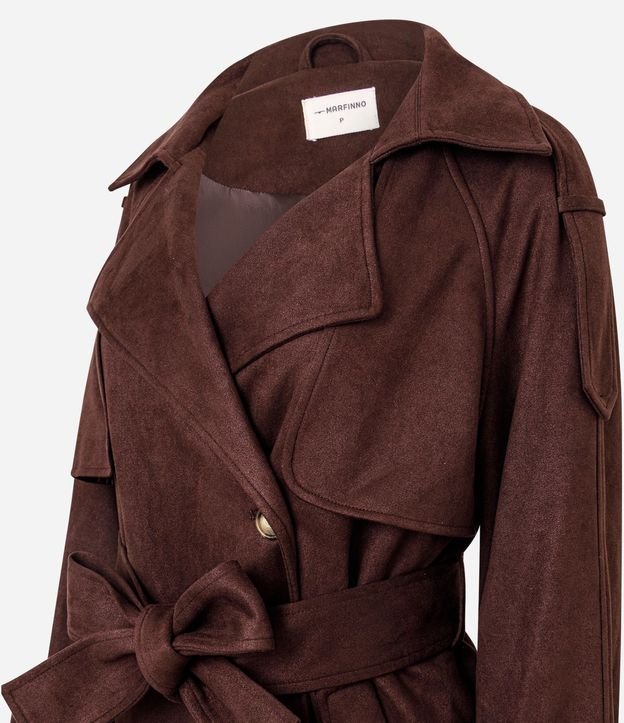Trench Coat Alargado en Gamuza con Cinturón 9
