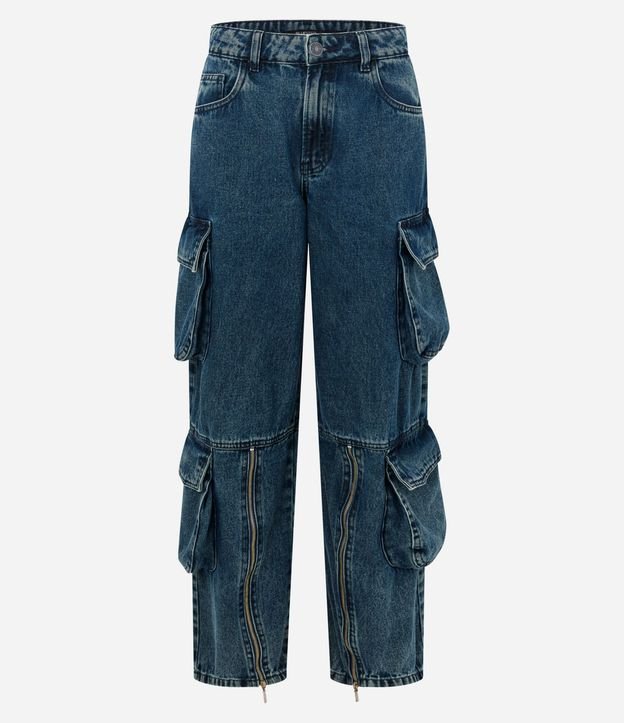 Pantalón Cargo Loose en Jeans con Bolsillos Estructurados Laterales 8