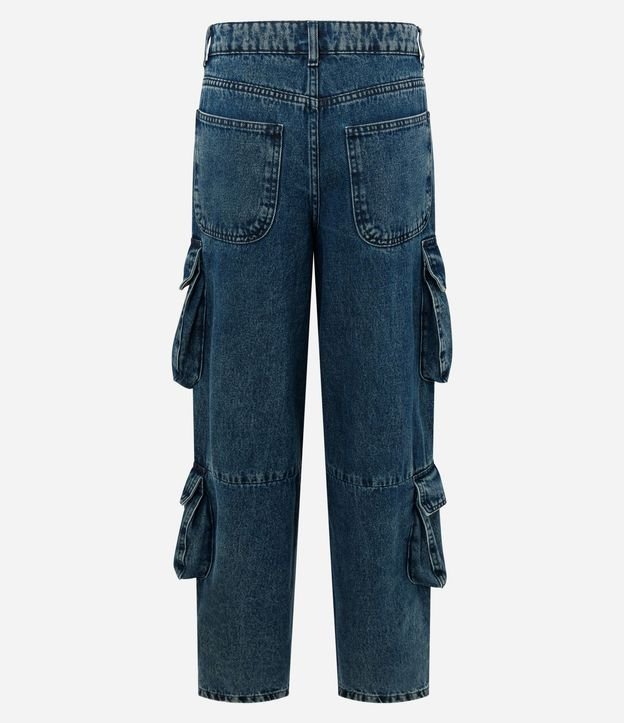 Pantalón Cargo Loose en Jeans con Bolsillos Estructurados Laterales 9