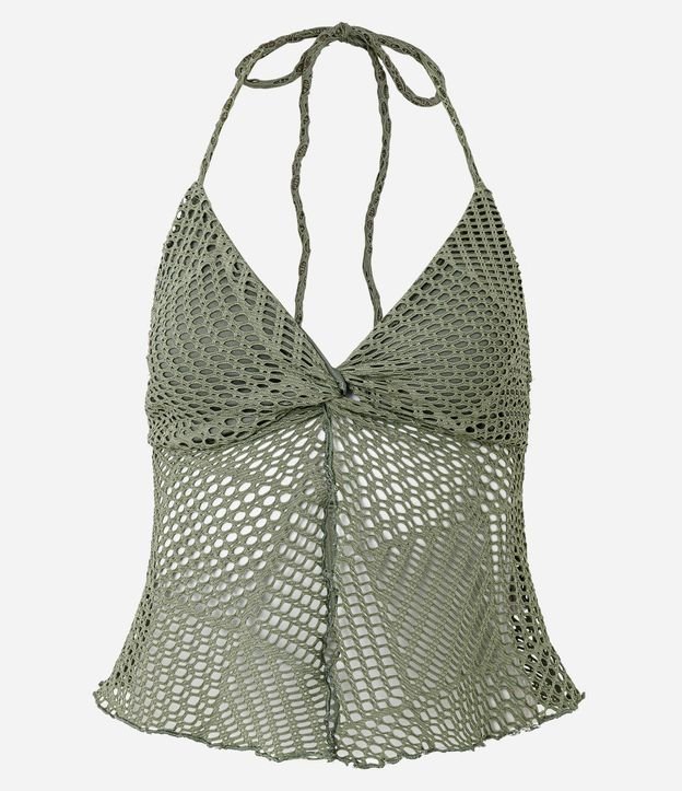Blusa Frente Única Texturizada con Nudo y Abertura 6