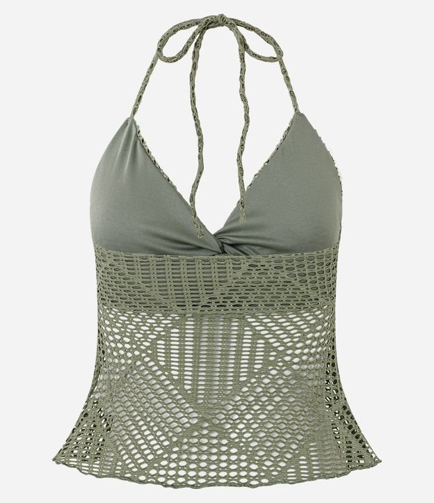 Blusa Frente Única Texturizada con Nudo y Abertura 8