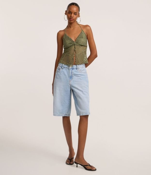 Blusa Frente Única Texturizada con Nudo y Abertura 3