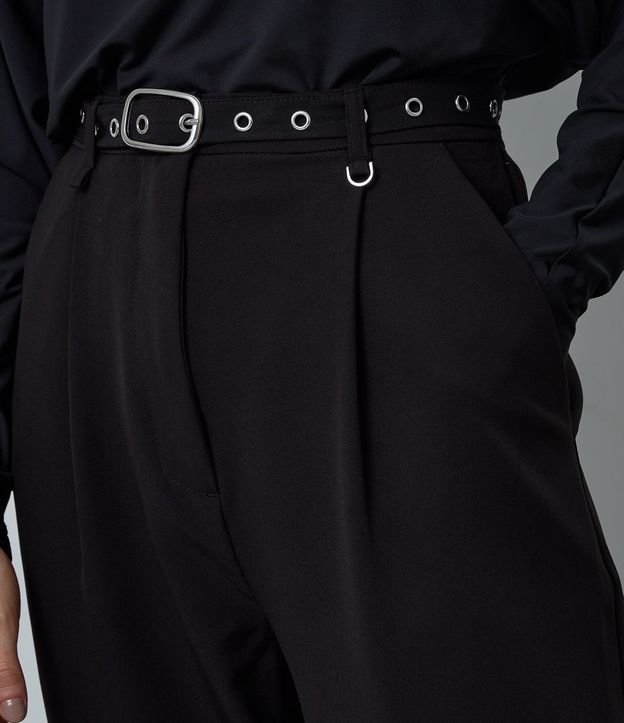 Pantalón Wide Leg Sastrería con Cinturón y Pliegues 3