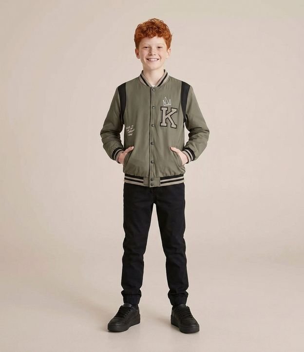 Campera Infantil Bomber College con Bordado – Talle 5 a 14 años