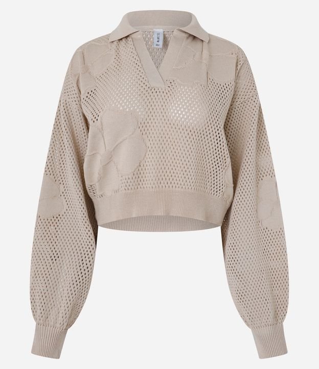 Blusa en Punto con Cuello Polo 5