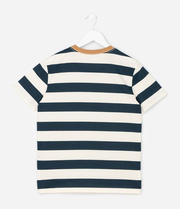 Remera Infantil Regular con Estampa de Rayas y Bolsillo - Talle 5 a 14 años 3